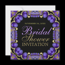 Purple Love Satin Bridal Shower Invitation invitations