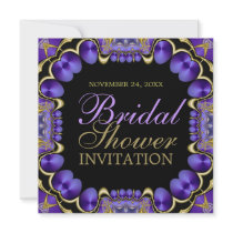 Purple Love Satin Bridal Shower Invitation