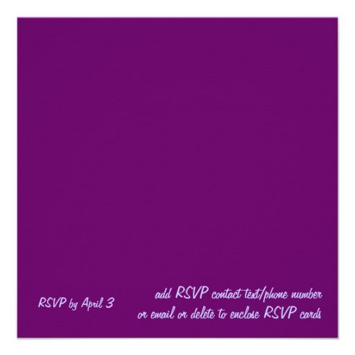 Purple Lucky in Love Wedding Invitation