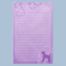 Purple Magic Airedale Terrier Stationery