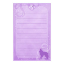 Purple Magic Belgian Sheepdog Stationery