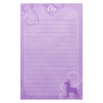 Purple Magic German Pinscher Stationery by MenagerieMayhem Purple Magic German Pinscher Stationery