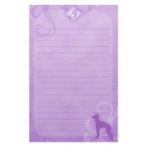 Purple Magic Italian Greyhound Stationery by MenagerieMayhem Purple Magic Italian Greyhound Stationery