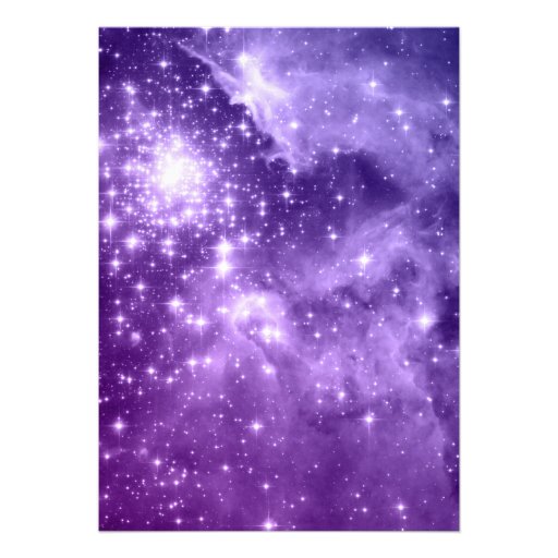 Purple Magic Stars Custom Invite