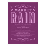 Purple Make it Rain Bridal Shower Invitations