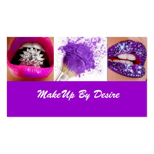 Purple Make Up By Desire Business card (front side)