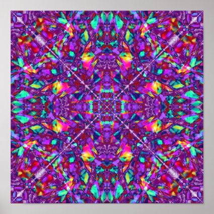 Purple Mandala Hippie Pattern Poster