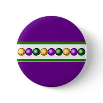 Purple Mardi Gras Beads Button