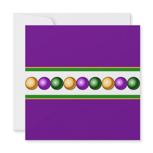 Purple Mardi Gras Beads Invitation invitation
