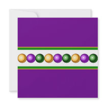 Purple Mardi Gras Beads Invitation