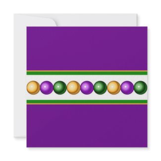 Purple Mardi Gras Beads Invitation invitation