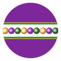 Purple Mardi Gras Beads Sticker