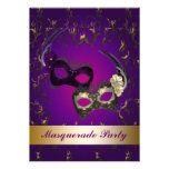 Purple Mardi Gras Mask Masquerade Party Invitation