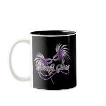 Máscara púrpura del carnaval tazas by clotheshound Máscara púrpura del carnaval tazas