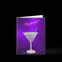 Purple Martini Cocktails? Invitation cards