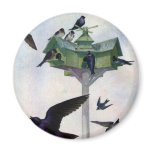 Purple Martins and Their Birdhouse Magnets