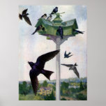 Purple Martins and Their Birdhouse Print