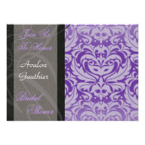 Purple Mask Halloween Bridal Shower Invitation