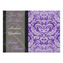 Purple Mask Halloween Bridal Shower Invitation