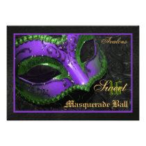 Purple  Mask Masquerade Sweet 16 Party Invitation