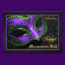 Purple  Mask Masquerade Sweet 16 Party Invitation invitations
