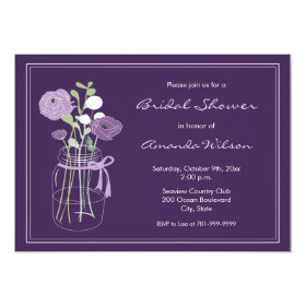 Purple Mason Jar Bridal Shower Invitations 5