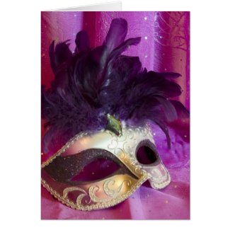Purple Masquerade Mask Greeting Card