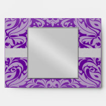 Purple Masquerade Mask Damask Halloween Envelope