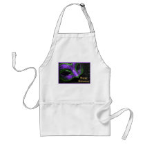 Purple Masquerade Mask Halloween Kitchen Apron