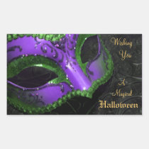 Purple Masquerade Mask Halloween Party Stickers