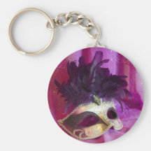 Purple Masquerade Mask Keychains