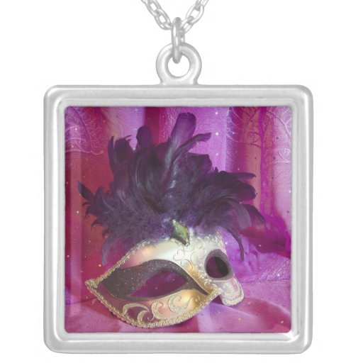 Purple Masquerade Mask Pendants