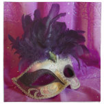 Purple Masquerade Mask Printed Napkin