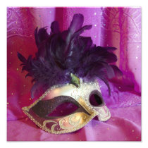 Purple Masquerade Mask Square