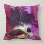 Purple Masquerade Mask Throw Pillow