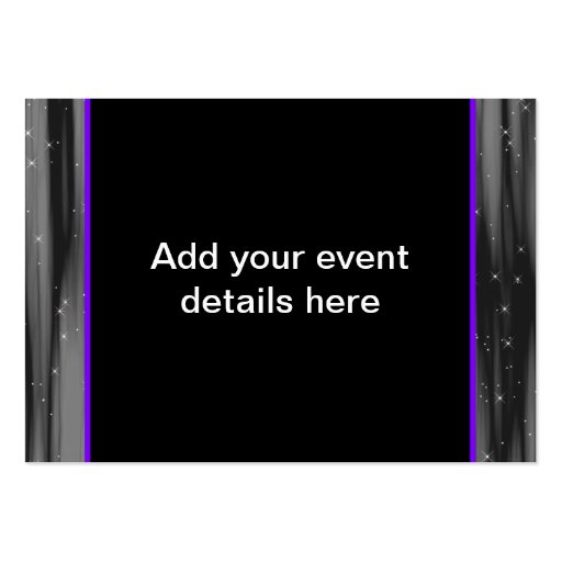 Purple Masquerade Party Admission Tickets Business Card Templates (back side)