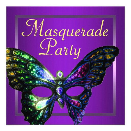 Purple Masquerade Party Invitation