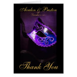 Purple Masqurade Mask Thank You Note Card