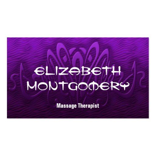 Purple Massage Therapy Appointment Business Card (front side)