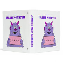 Purple Math Monster Custom School Subject Binder