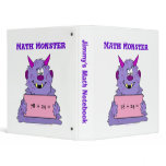 Purple Math Monster Custom School Subject Binder