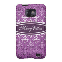 Purple Mauve Silvery Embossed Damask casemate cases