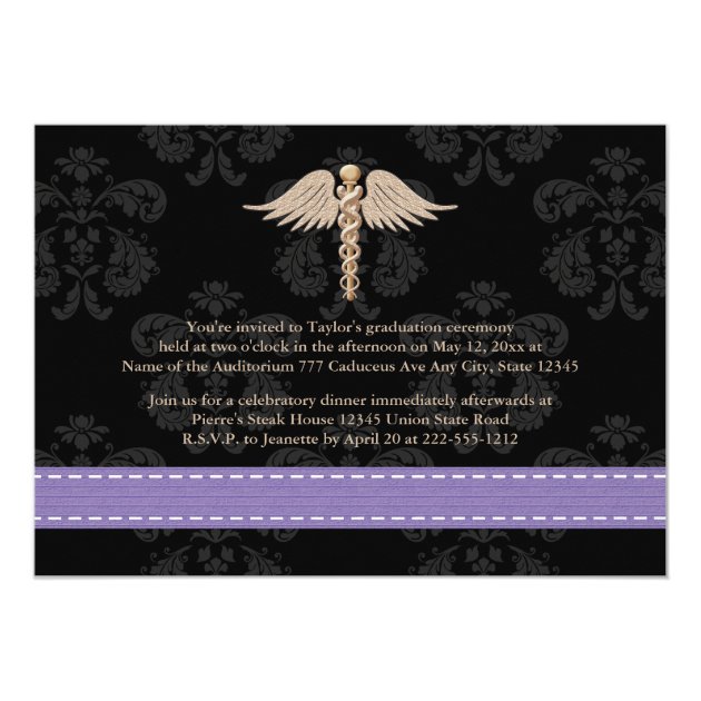 Purple Medical School Graduation Announcement