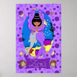 Purple Merfaery and Dolphin Print