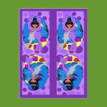 Purple Mermaid and Merfaery Bookmarks postcards