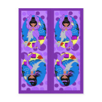 Purple Mermaid and Merfaery Bookmarks postcards