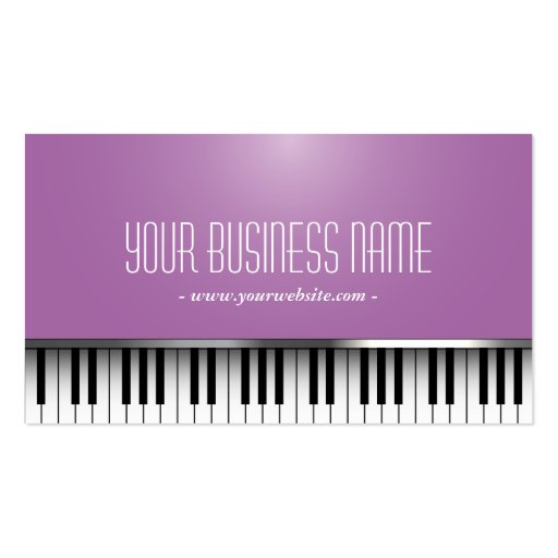 Purple Metal Border Piano Music Business Card (front side)
