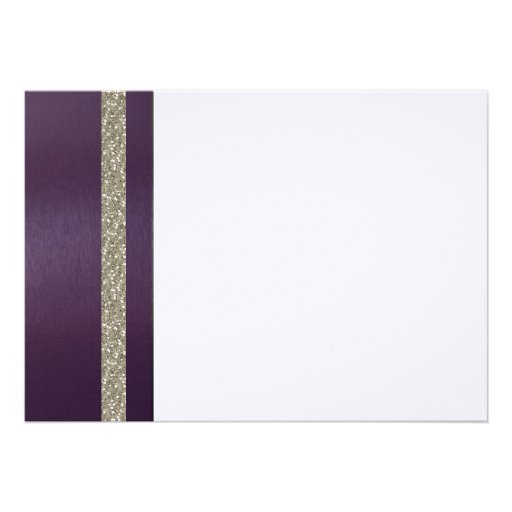 Purple Metallic and Silver Dinner Invitation