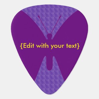 Purple Mid Butterfly Pick, Personalizable Guitar Pick