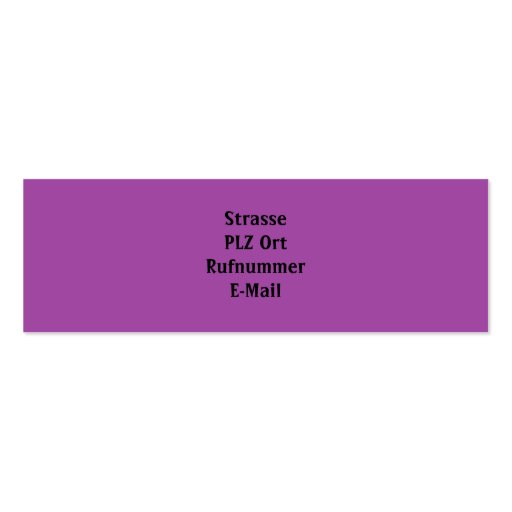 Purple - mini visiting cards business card (back side)